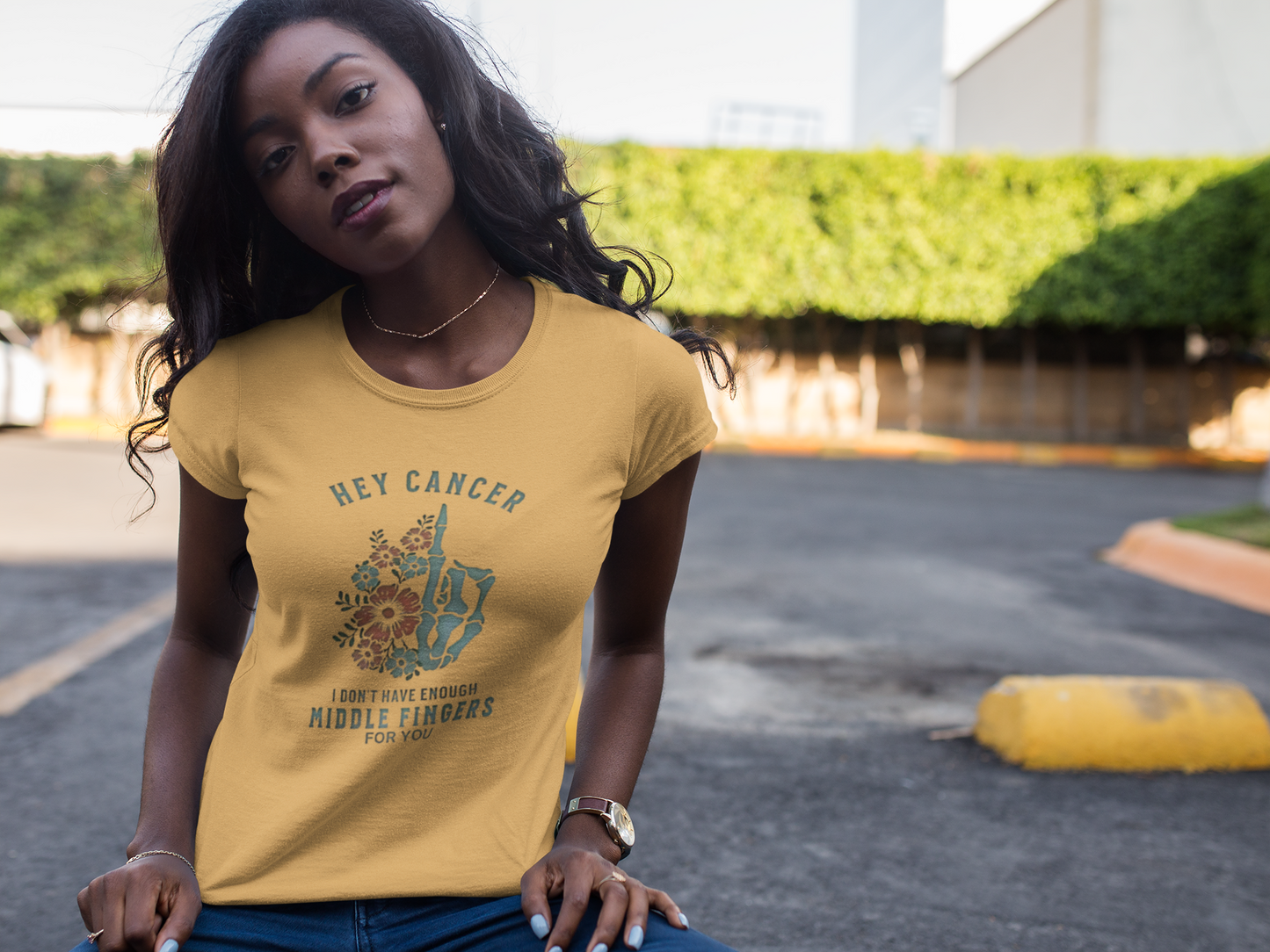 Unisex middle finger to cancer