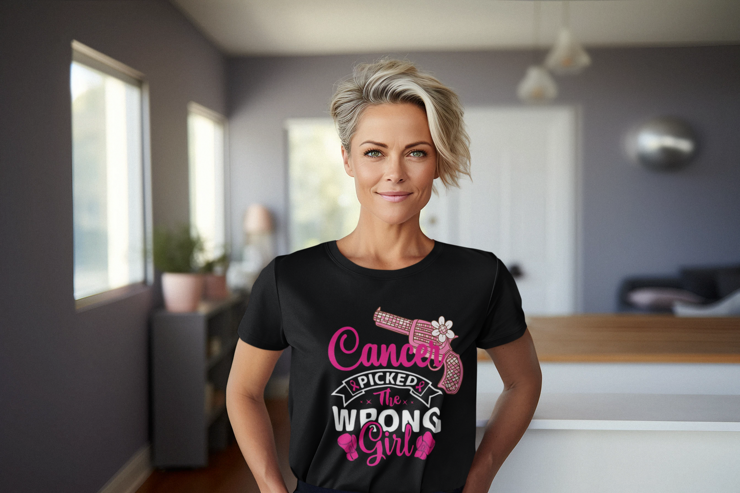 WOMEN CANCER PICKED THE WRONG GIRL TEE