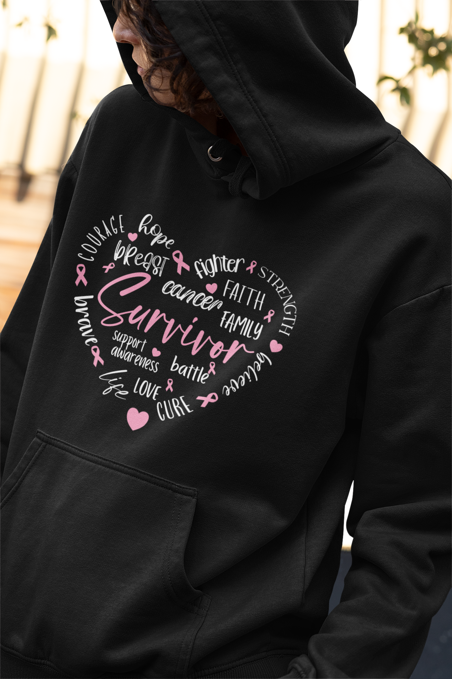 WOMENS SURVIVOR HEART HOODIE