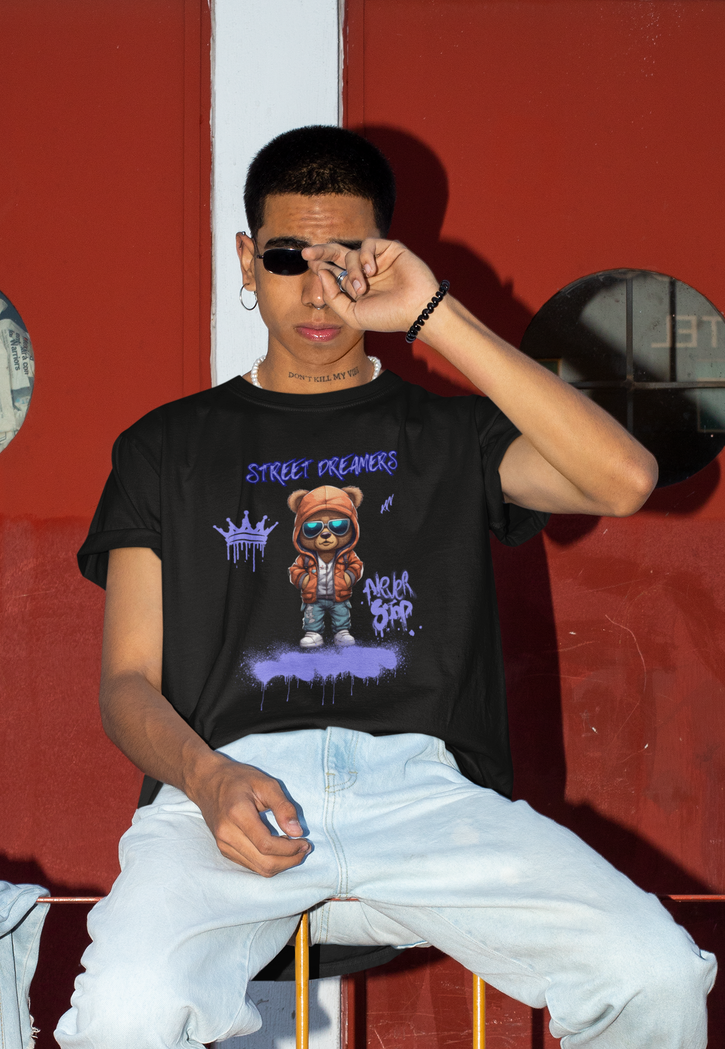 MENS STREET DREAMERS BEAR TEE