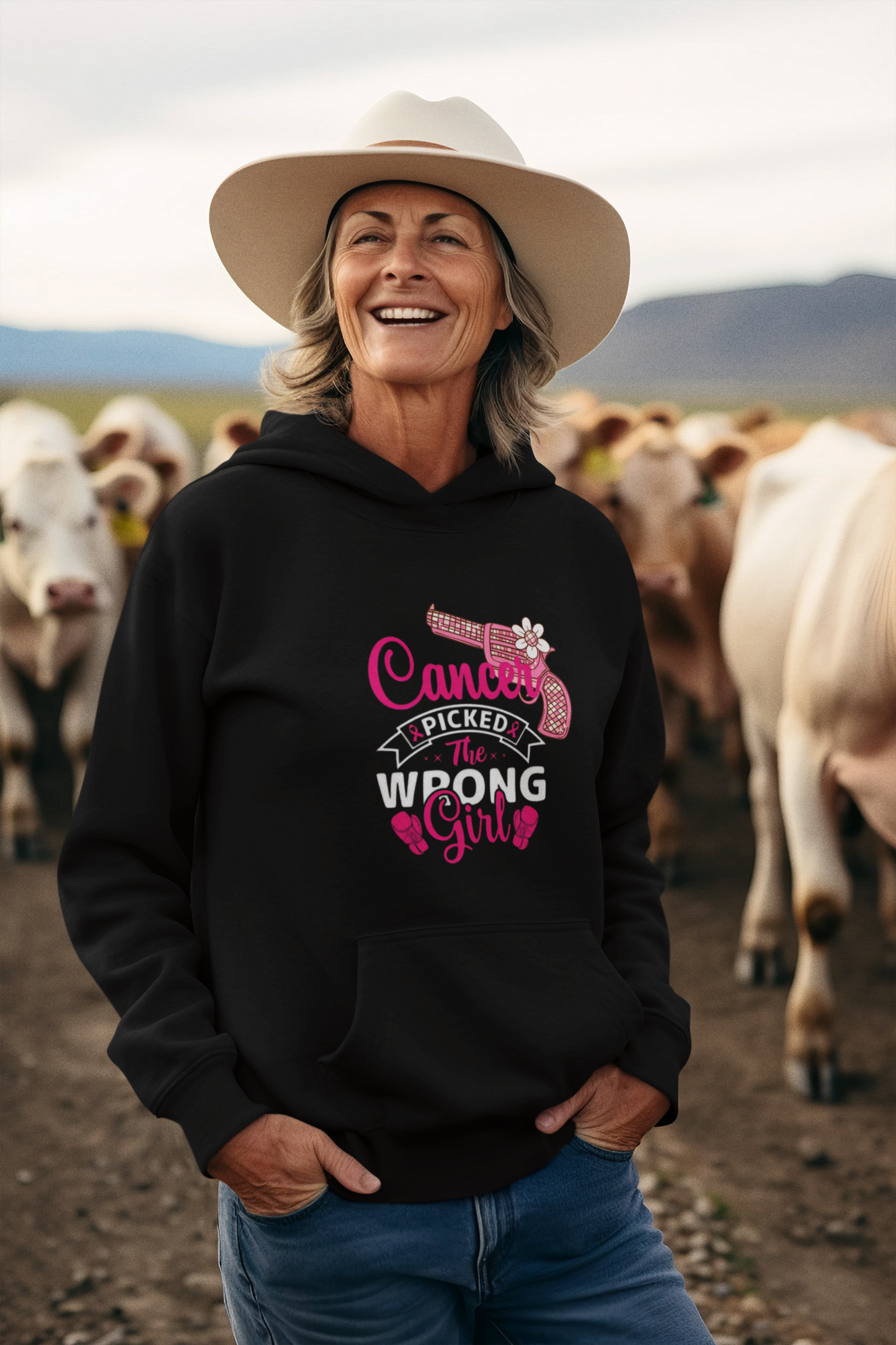 WOMENS CANCER PICKED THE WRONG GIRL HOODIE
